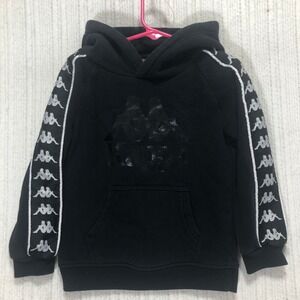 Kappa‎ Hoodie Sweatshirt Pullover Black Logo Tape Detail Kids Size 4 Years